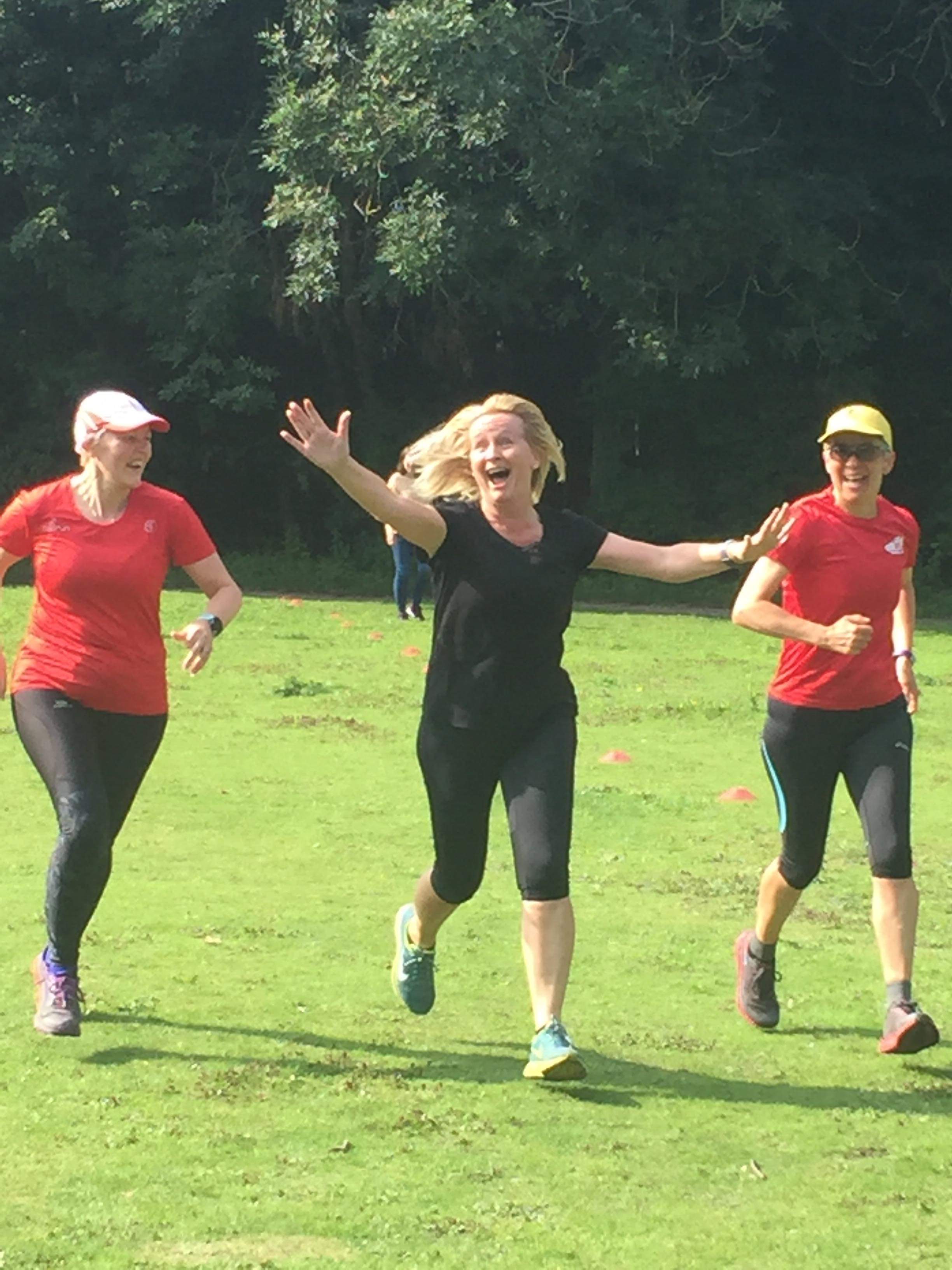 Terrie Bixby, Tracey Carruthers and Ann Holmes doing Parkrun together.